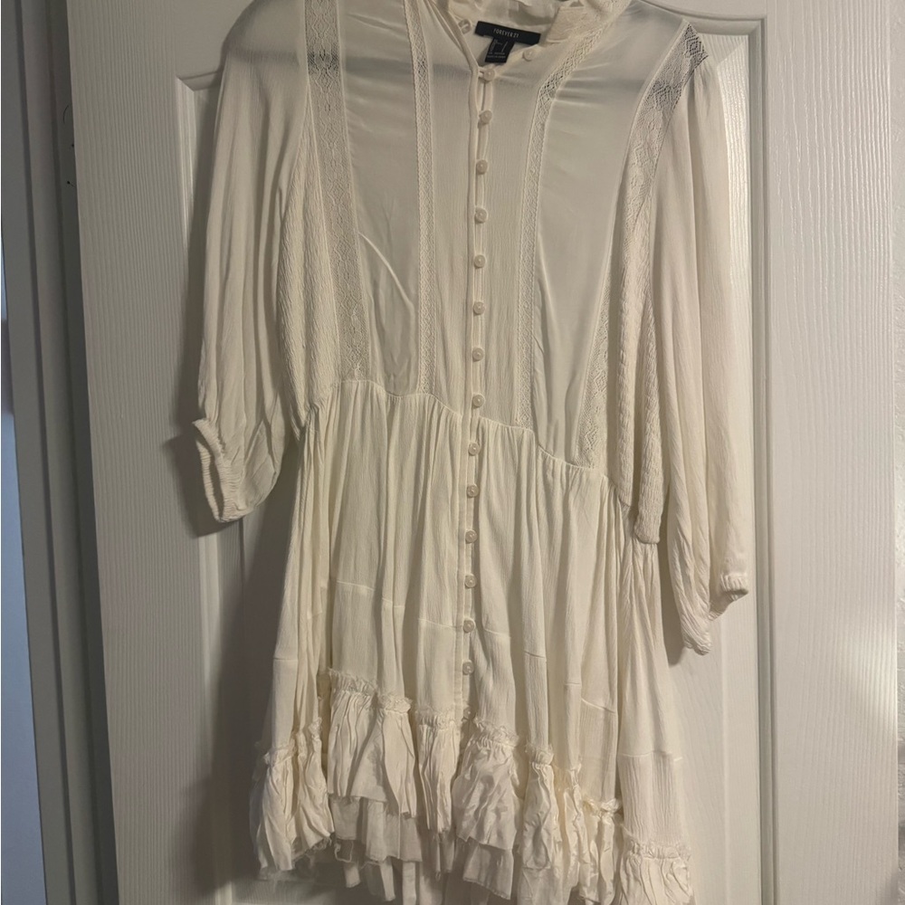 Women's Cream Button-Down dress